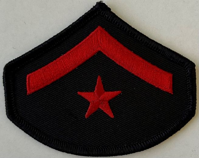 MASTER OFFICER CHEVRON RED ON BLACK SOLD IN PAIRS - SEW ON.